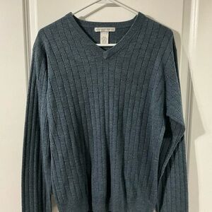Geoffrey Beene Men's Sweater Blue V-neck Knit Pullover Size Medium